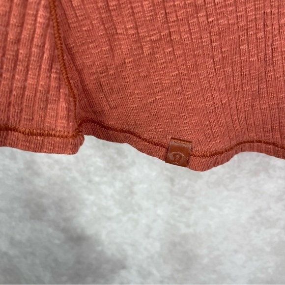Lululemon Dare To Drape Long Sleeve Ribbed Top In Rustic Clay Women's Size M - Picture 4 of 6